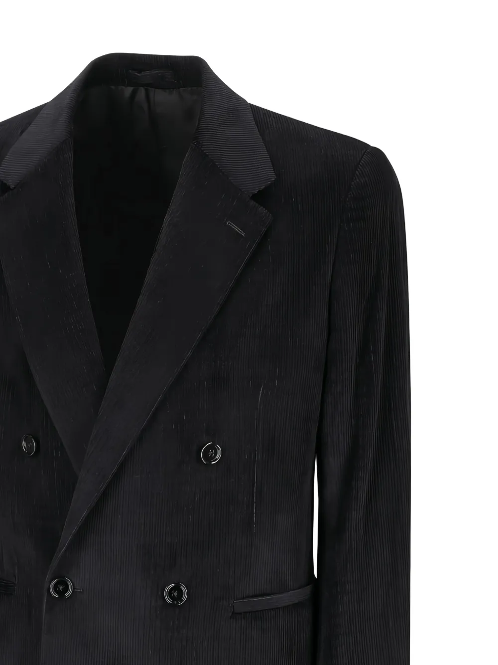 Lardini double-breasted corduroy jacket Zwart