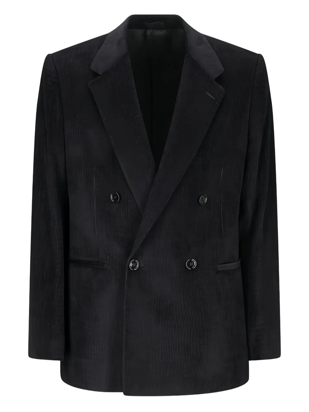 Lardini double-breasted corduroy jacket Zwart