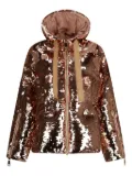 Khrisjoy sequin-embellished hooded jacket - Brown