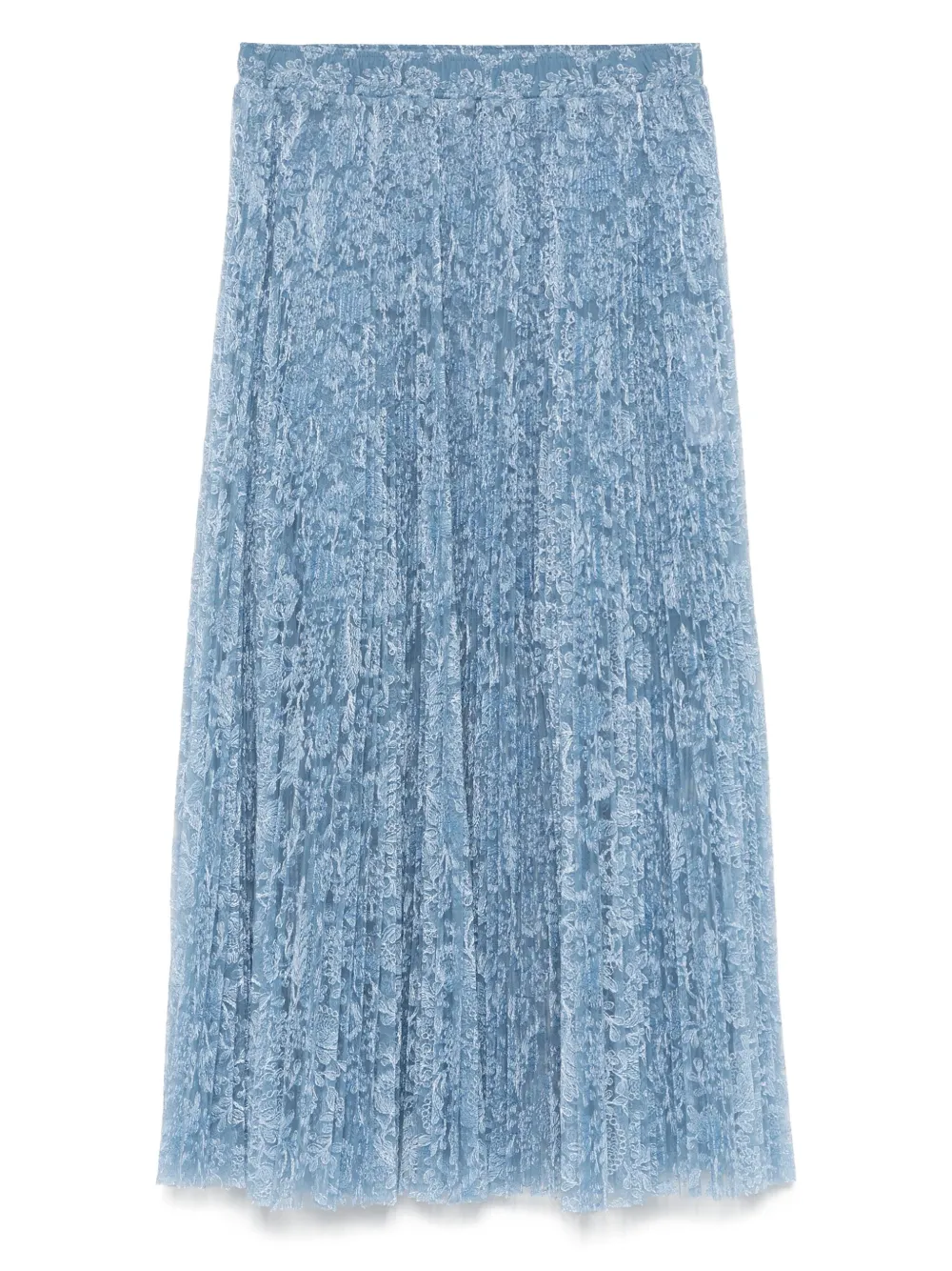 Ermanno Scervino Midi-rok met geborduurde bloemen Blauw
