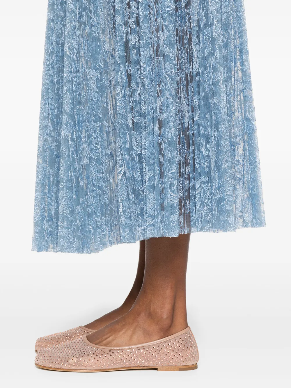 Ermanno Scervino Gonna midi con ricamo flroeale | Image 5