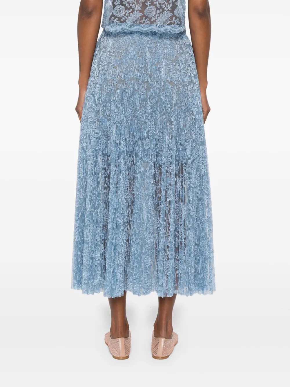 Ermanno Scervino Gonna midi con ricamo flroeale | Abbigliamento | Image 4