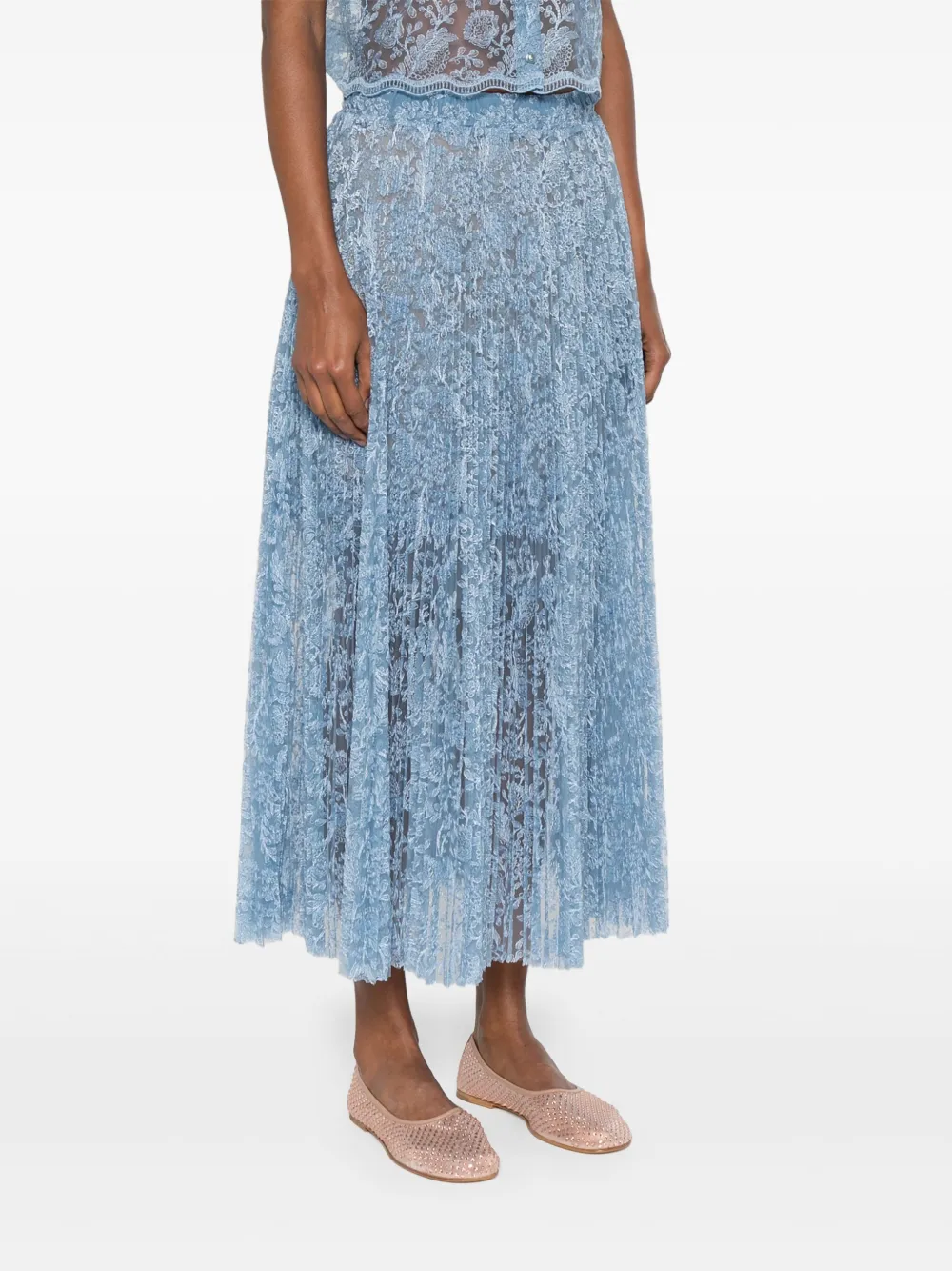 Ermanno Scervino Gonna midi con ricamo flroeale | Gonne | Image 3
