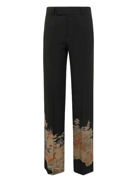 IBRIGU floral-jacquard trousers