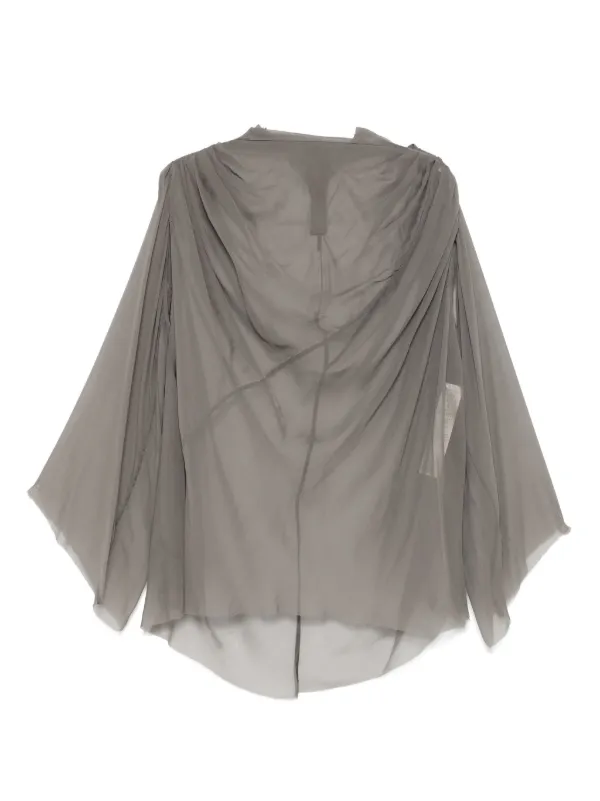 Rick Owens シルクシャツ リックオウエンス 21SS シルク混 比翼 ロング