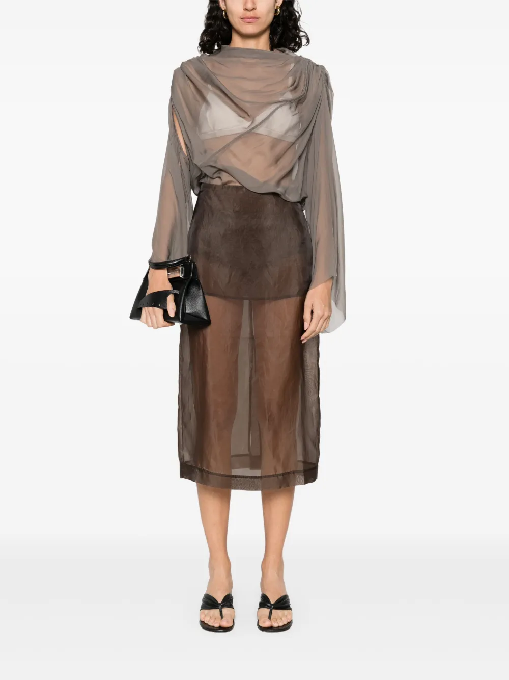 Rick Owens Zijden blouse - Grijs