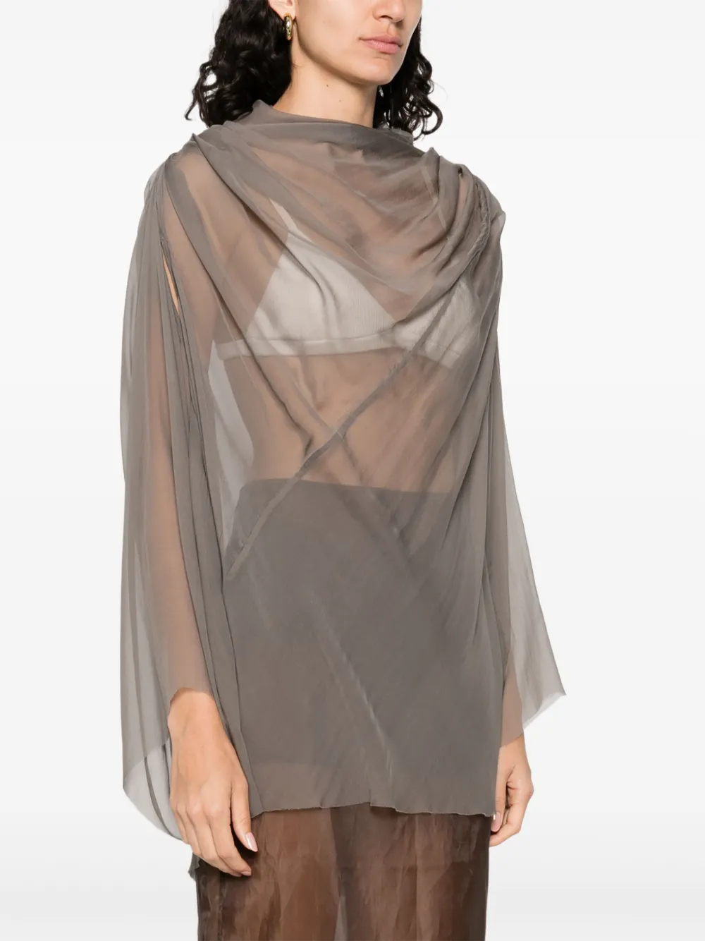 Rick Owens Zijden blouse Grijs