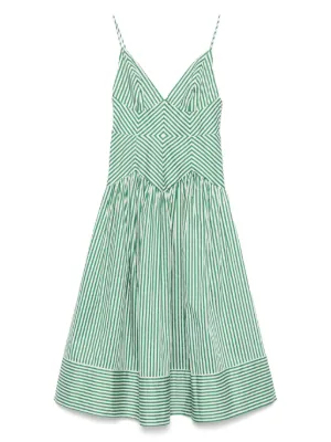 FARM Rio Striped Midi Dress | Red | FARFETCH