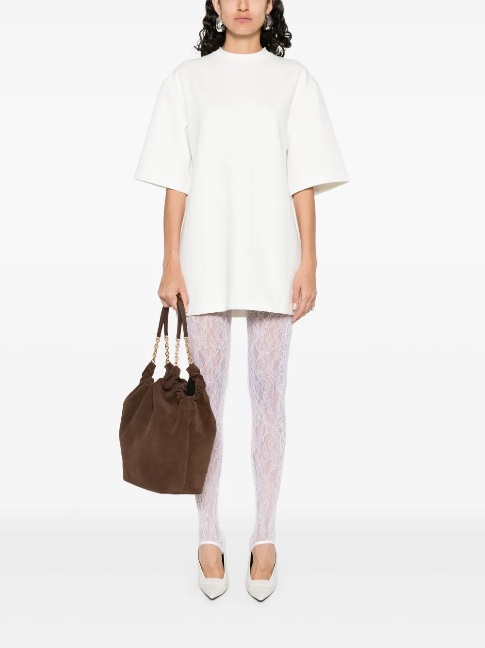 WARDROBE.NYC T-shirtjurk met korte mouwen - Wit