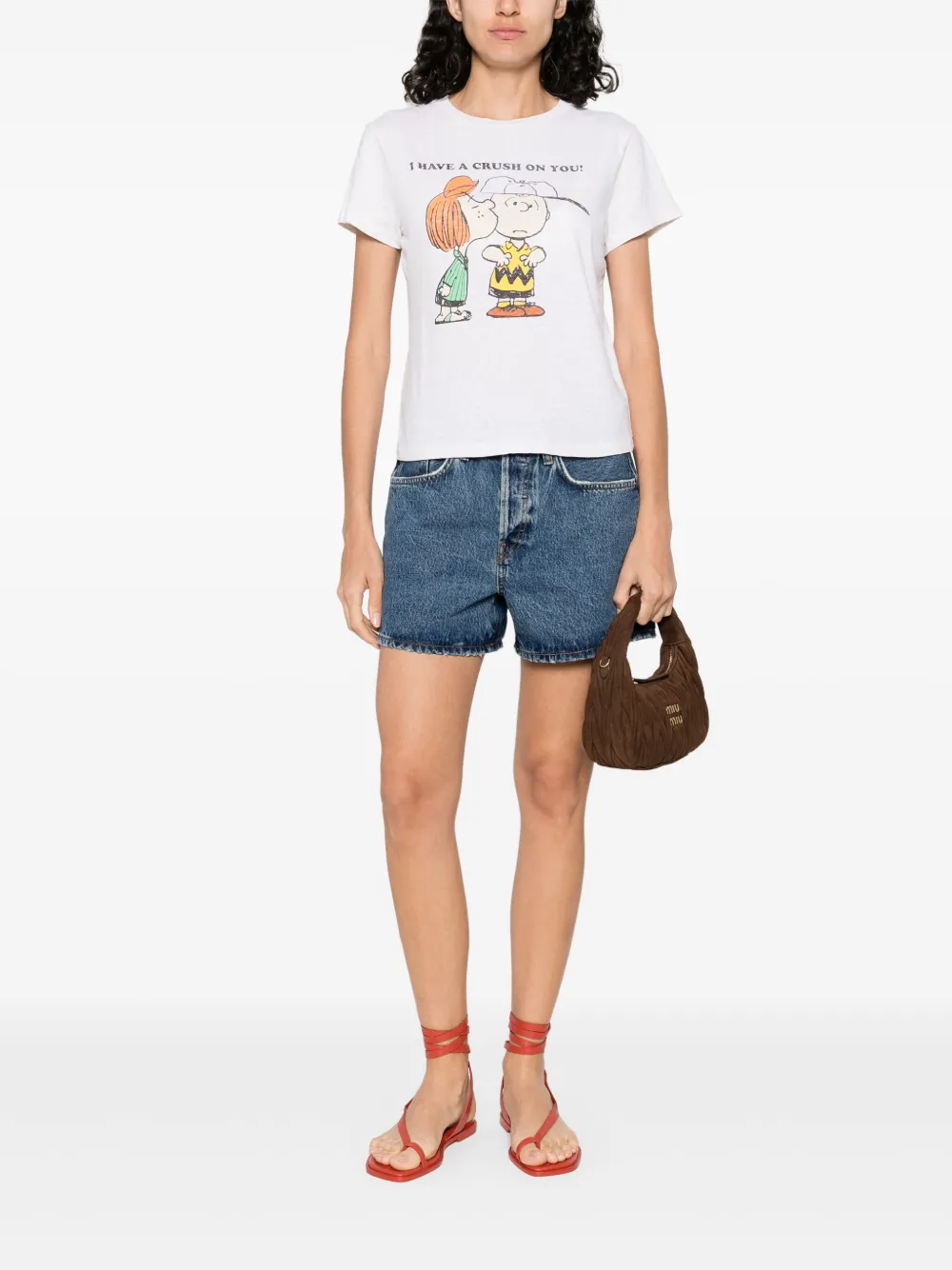 RE DONE Katoenen T-shirt Beige