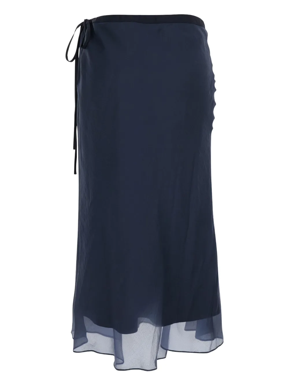 DUNST layered satin midi skirt - Blauw
