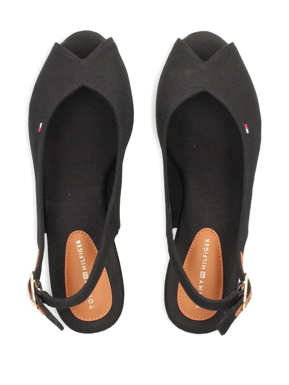 Tommy Hilfiger 60mm slingback wedge espadrilles Black