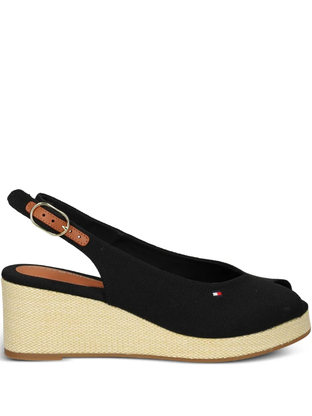 Tommy Hilfiger espadrilles compensées à bout carré | noir | Image 1