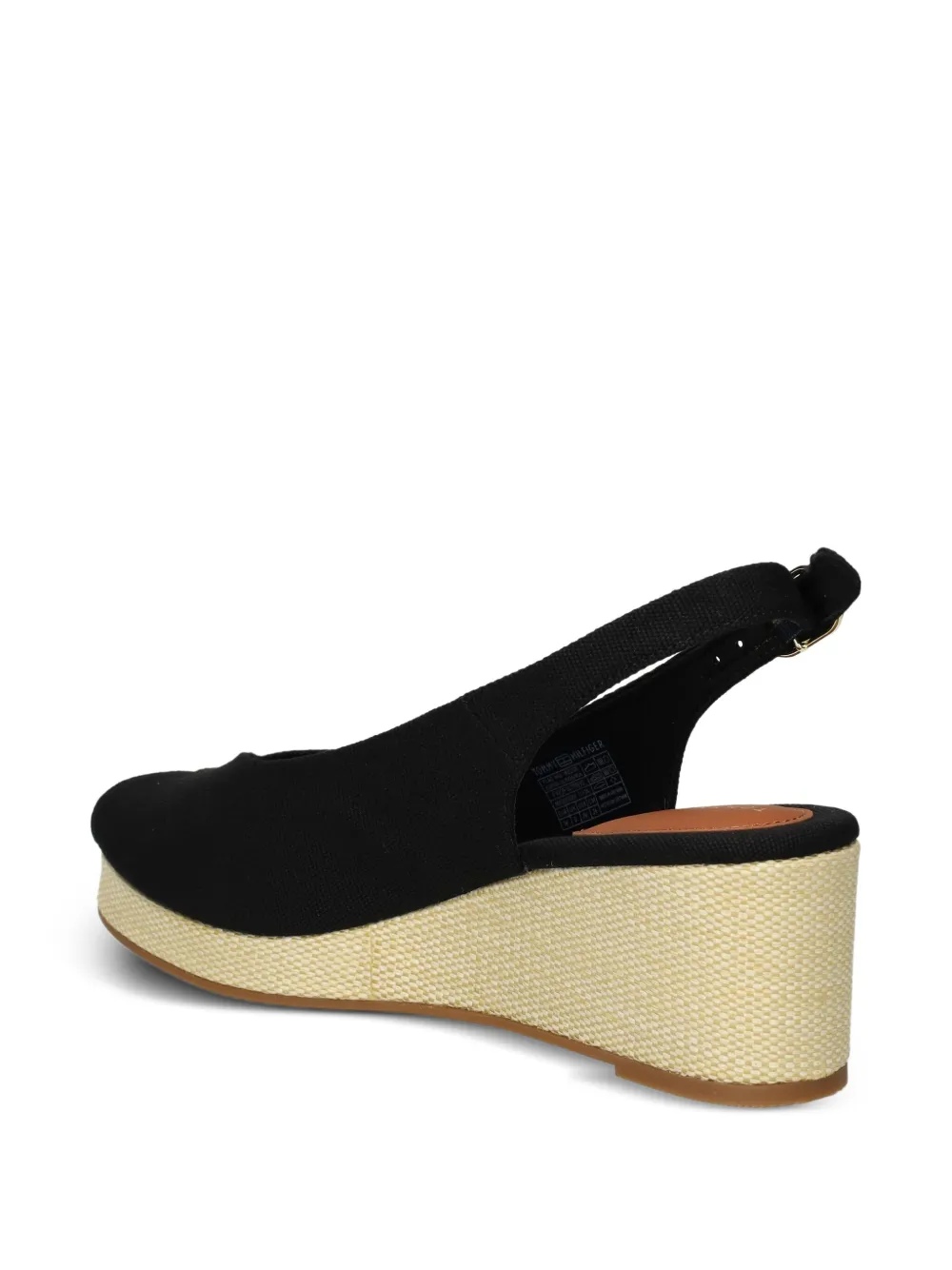 Tommy Hilfiger 60mm slingback wedge espadrilles Black