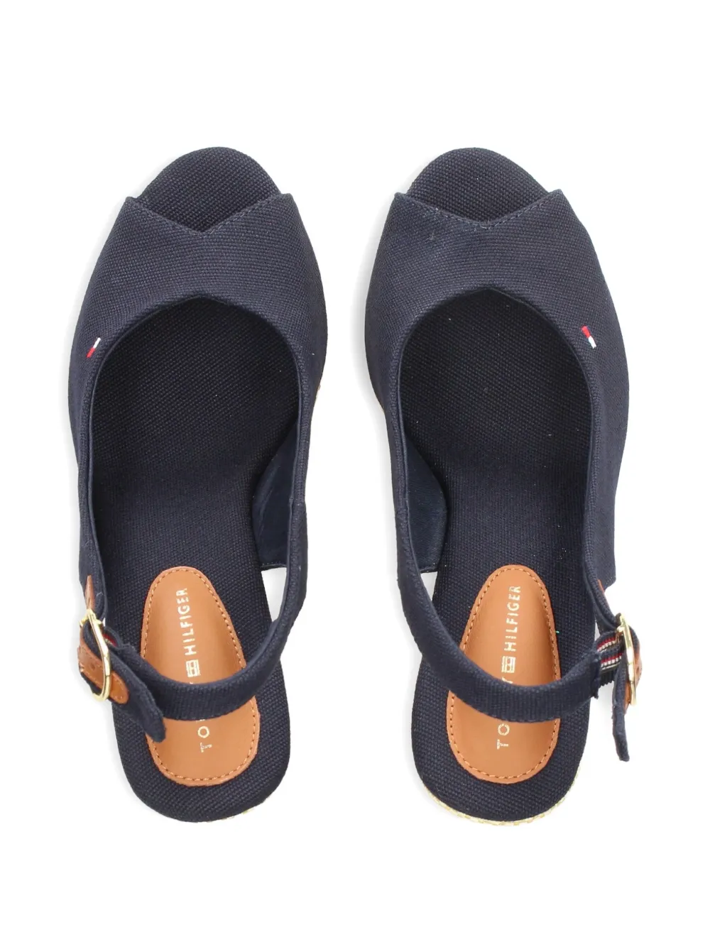 Tommy Hilfiger 100mm canvas slingback espadrilles Blue