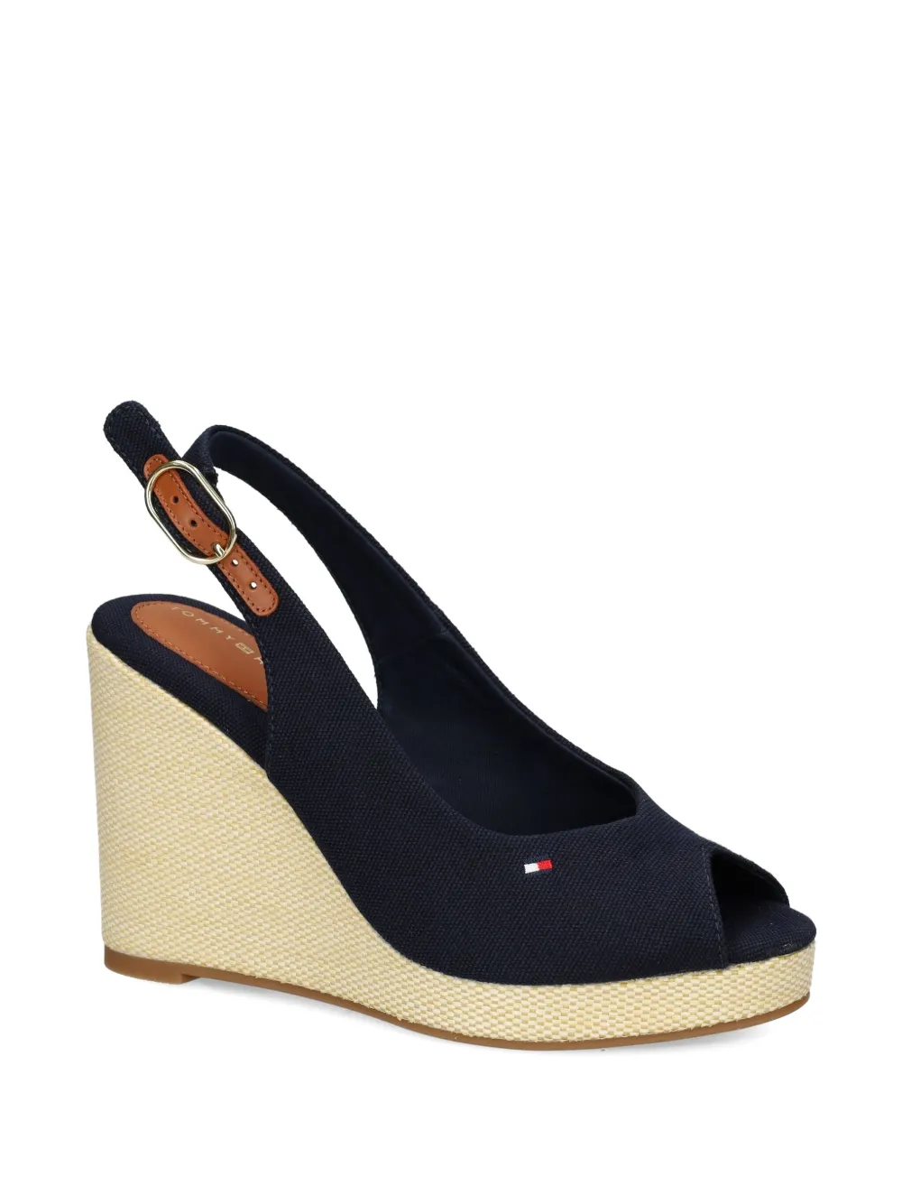 Tommy Hilfiger 100mm canvas slingback espadrilles Blue