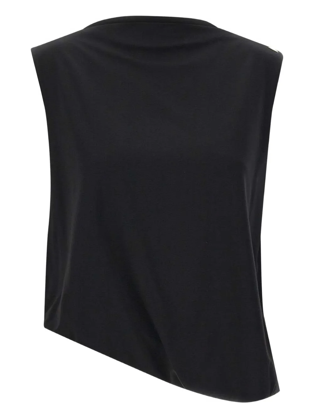 kaos top con dobladillo asimétrico | negro | Image 1