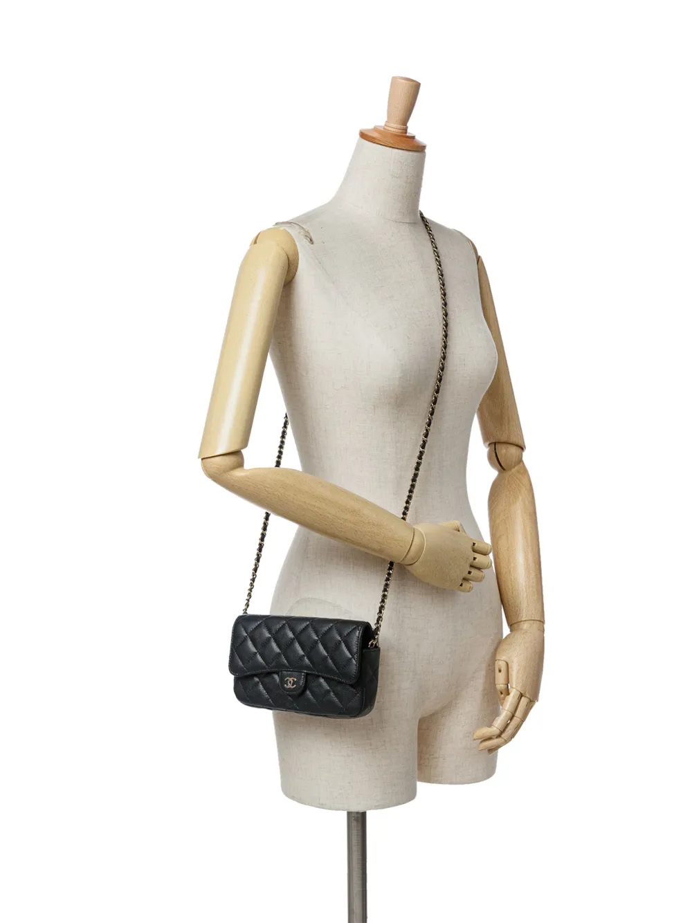 CHANEL Pre-Owned CC Caviar Phone Holder Wallet on Chain quiltad axelremsväska från 2021-2024 | Pre-Owned | Image 2