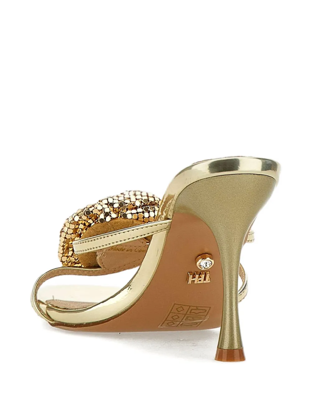 TWENTY FOURHAITCH 90mm metallic-finish sandals Gold