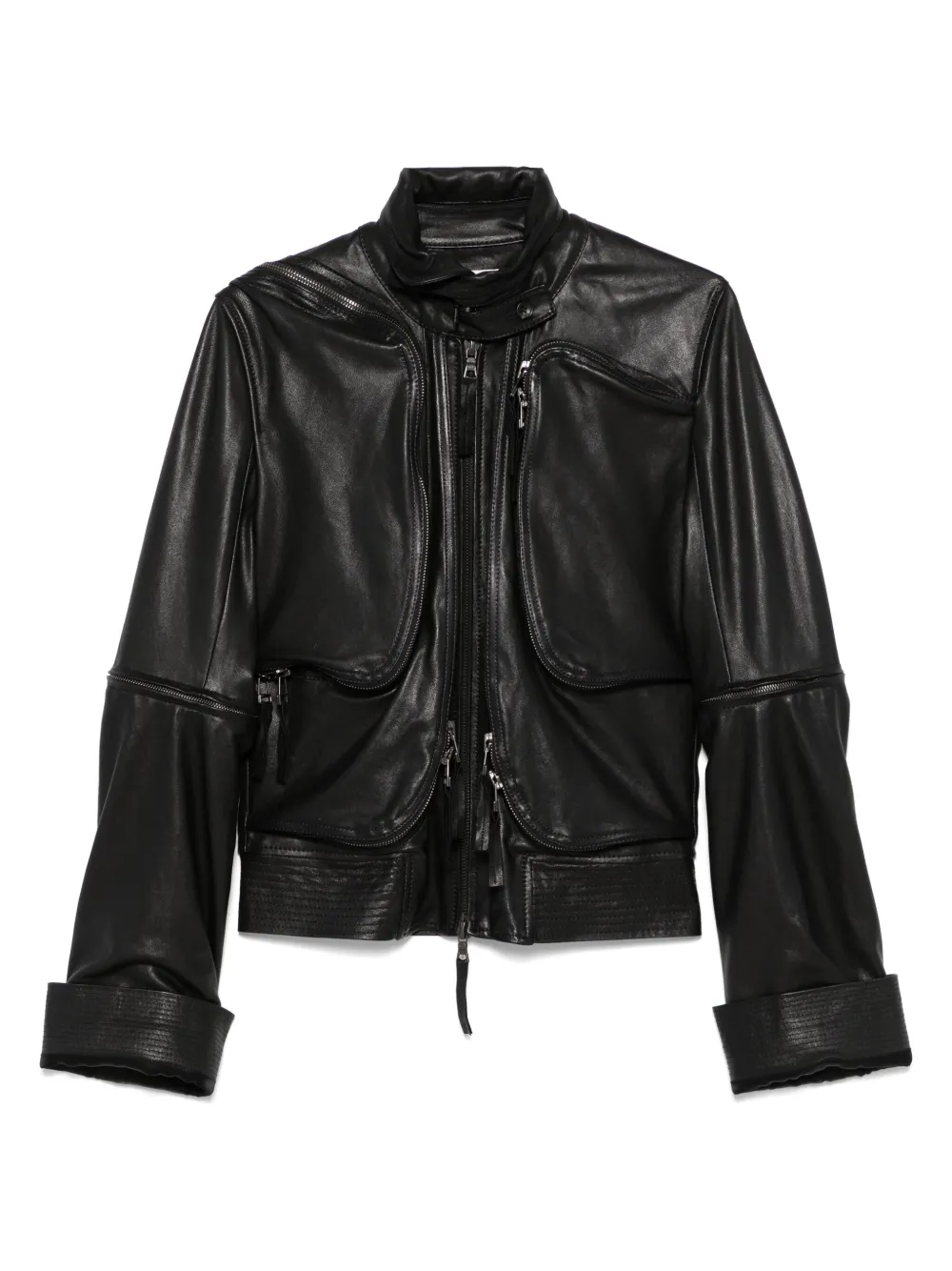 YEHUAFAN leather jacket | Black | Image 1