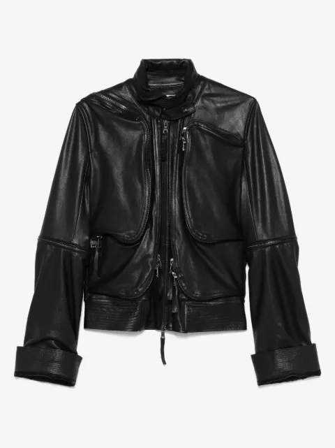 YEHUAFAN Klassische Lederjacke