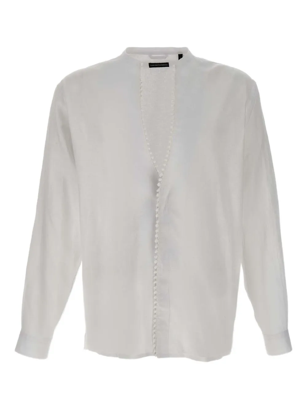 Emporio Armani Overhemd met V-hals Wit
