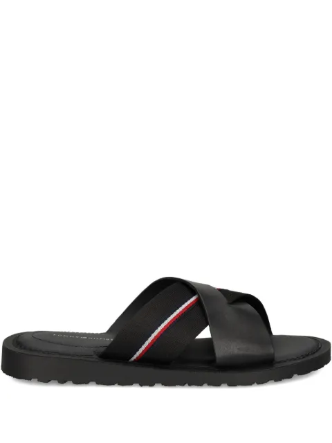 Tommy Hilfiger cross-strap slide sandals