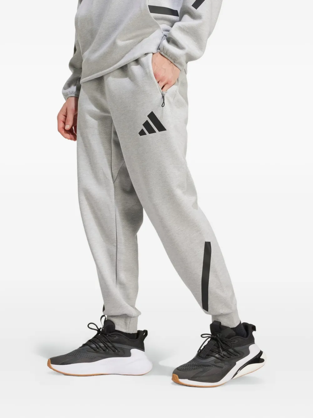 adidas Z.N.E. trainingsbroek met zijstreep en logodetail Grijs