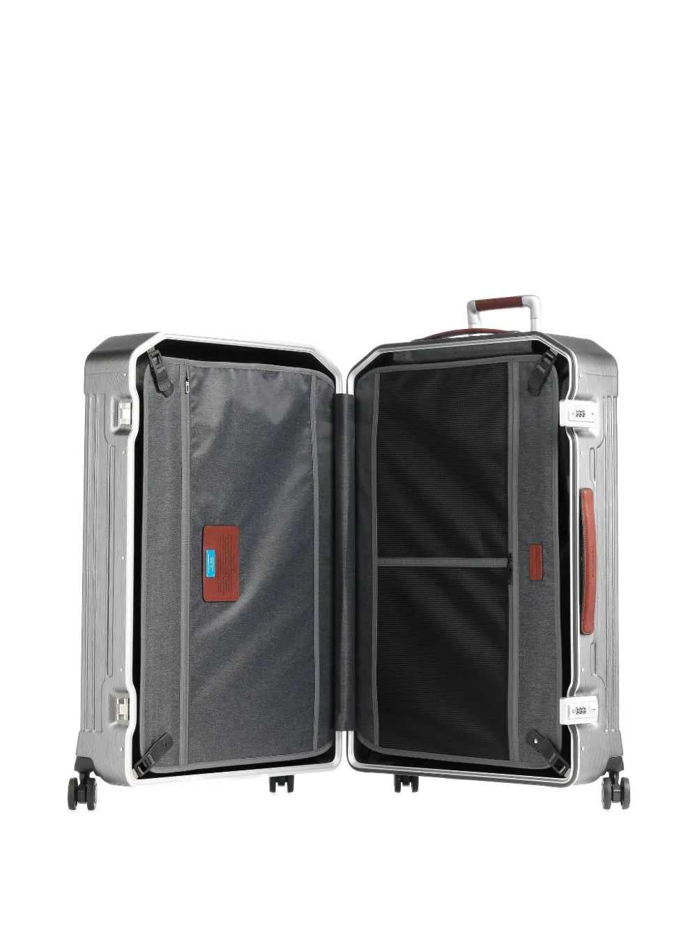 PIQUADRO textured wheeled luggage Zilver