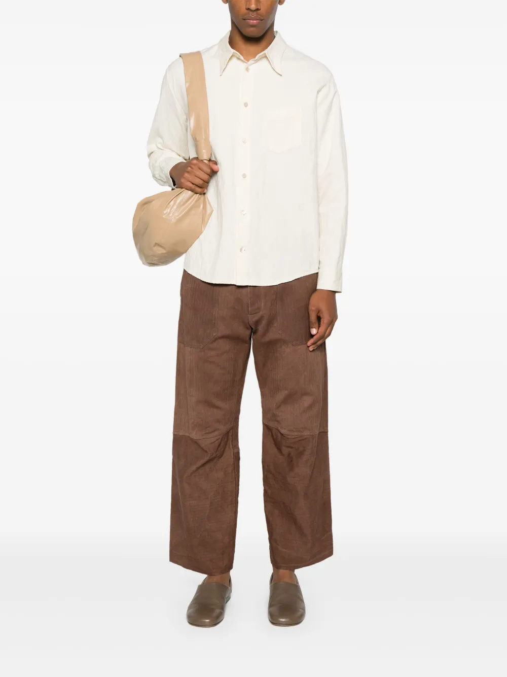 LOÏS DIONISIO classic-collar shirt - Beige