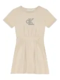 Calvin Klein Kids Glittery-logo dress - Neutrals