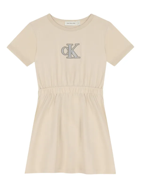 Calvin Klein Kids グリッターロゴ ワンピース | ニュートラル 