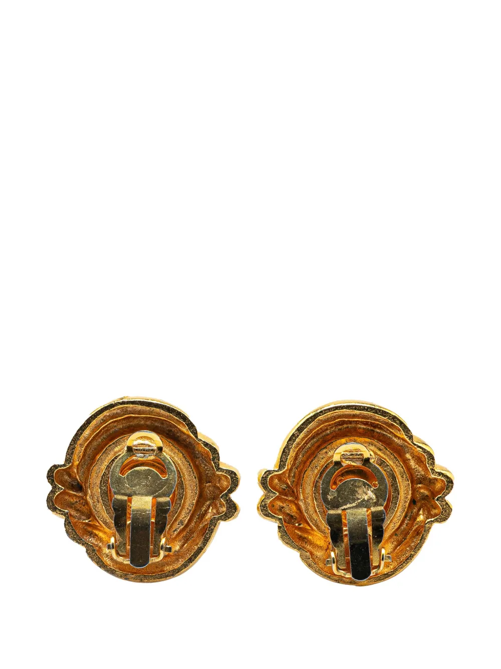 CHANEL Pre-Owned أقراط كبس 'راوند' مطلية بالذهب ولؤلؤ صناعي 1970-1980 | Image 2