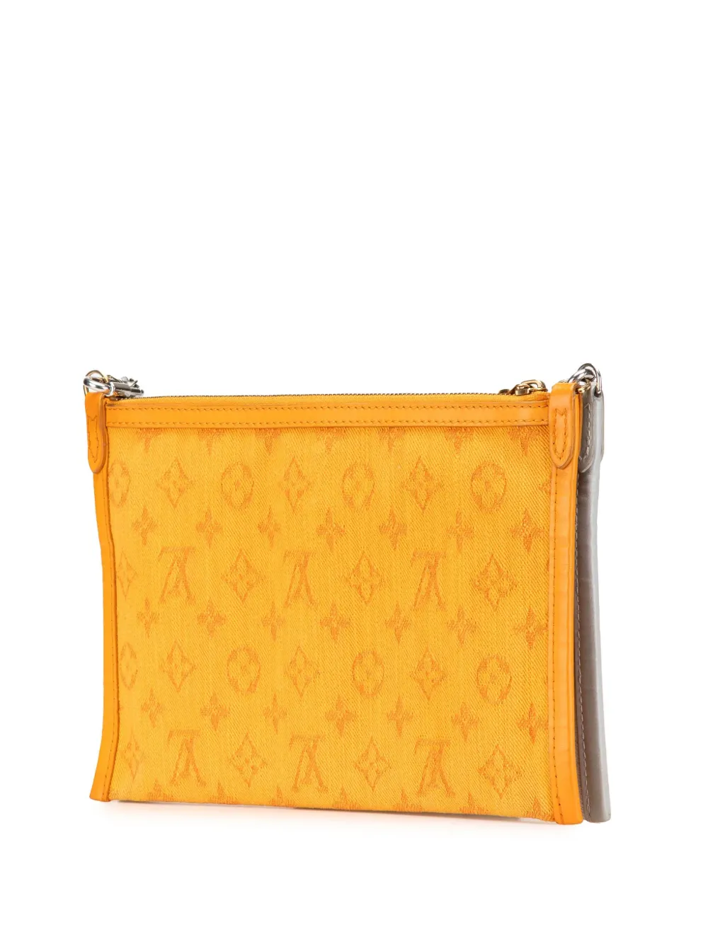 Pre-owned Louis Vuitton 2019 Monogram Antartica Double Flat Messenger Crossbody Bag In Gray