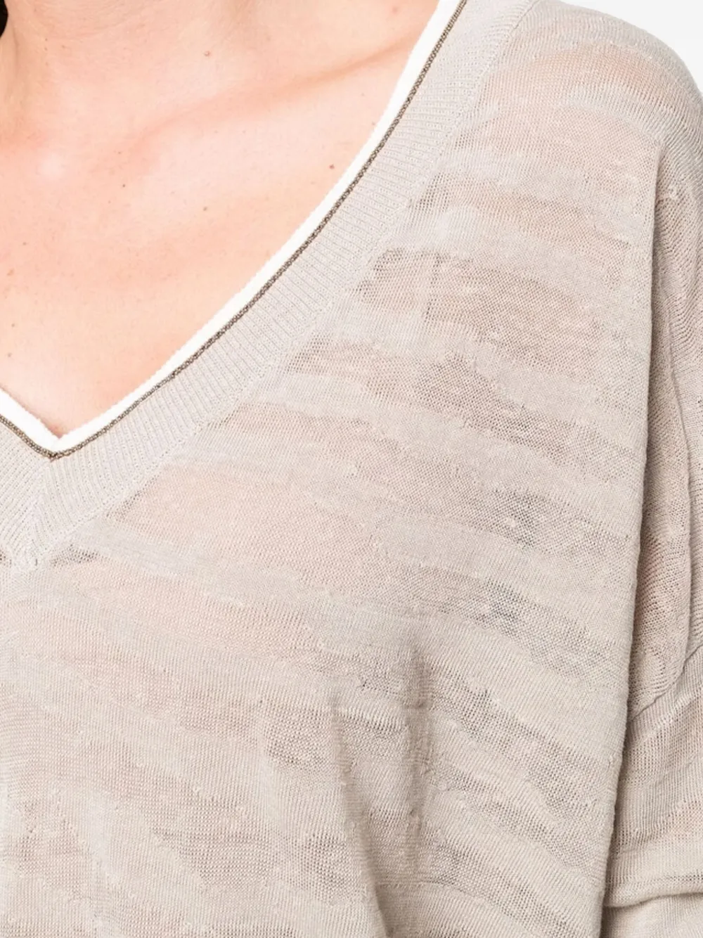 Brunello Cucinelli Semi-doorzichtige trui Beige