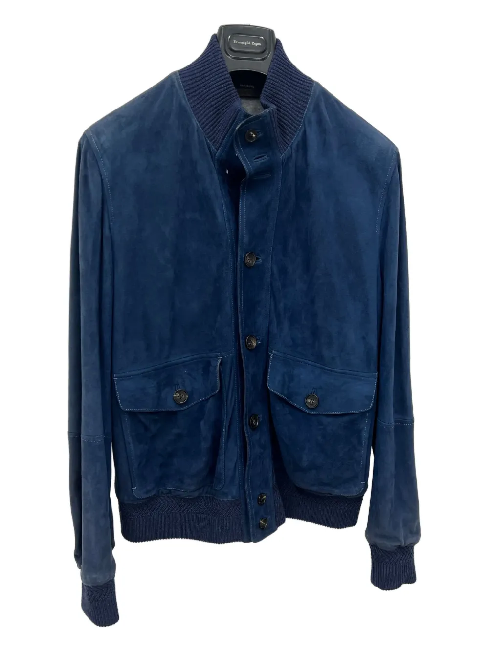 Zegna Suède jack Blauw