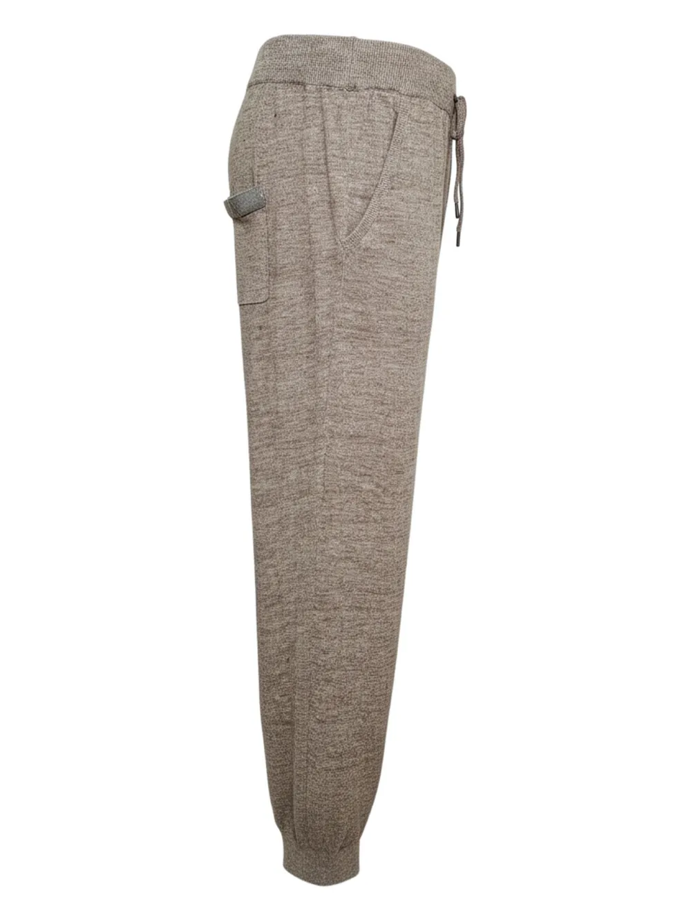 Brunello Cucinelli Drawstring Knitted Track Pants In Brown