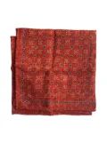 Brunello Cucinelli geometric-print wool pocket square - Orange