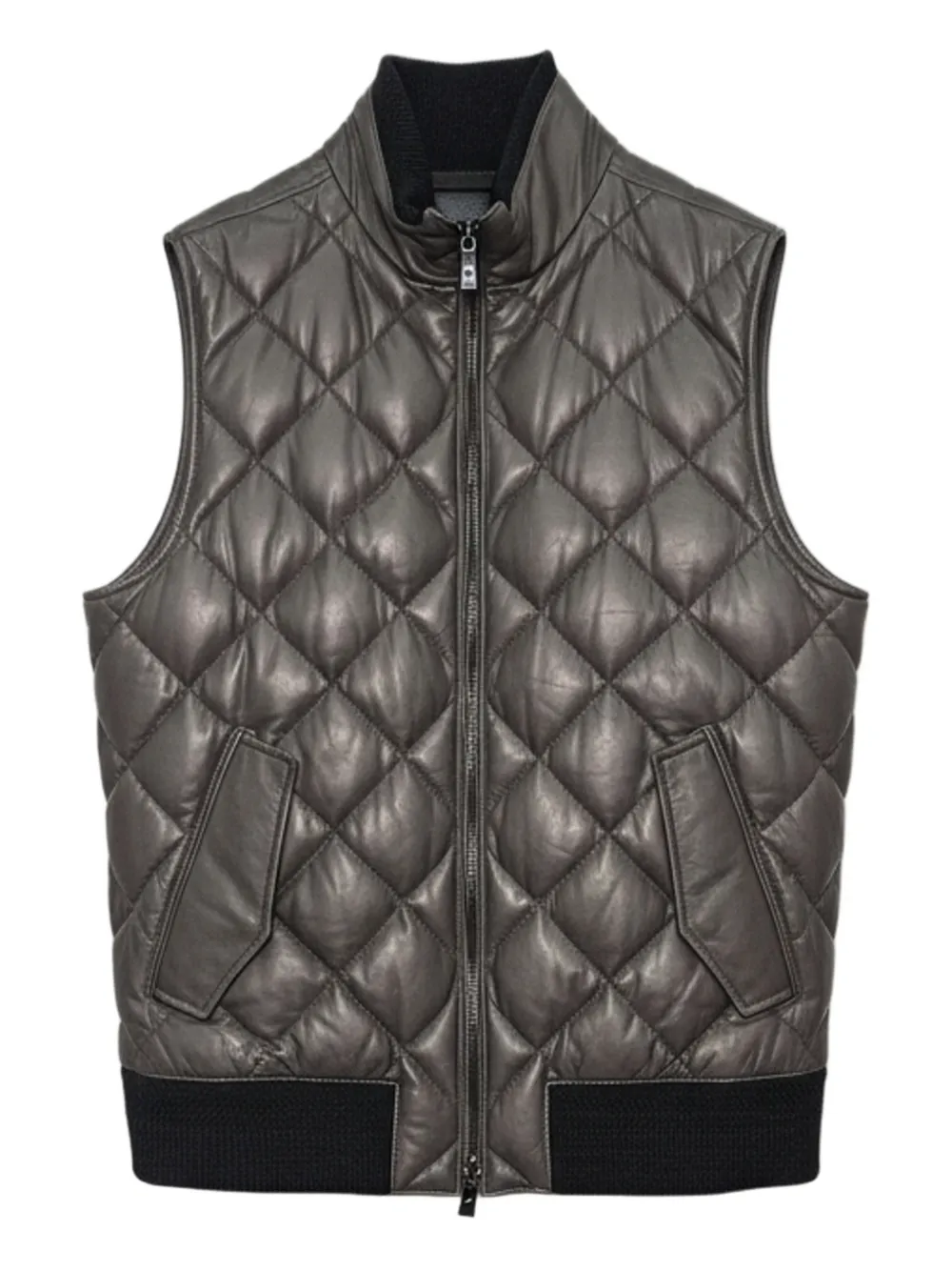 Zegna Gilet trapuntato a collo alto - Nero
