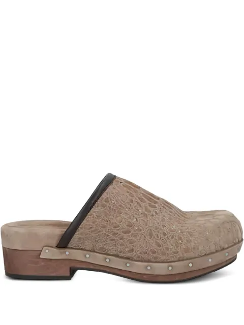Brunello Cucinelli crocodile-effect mules