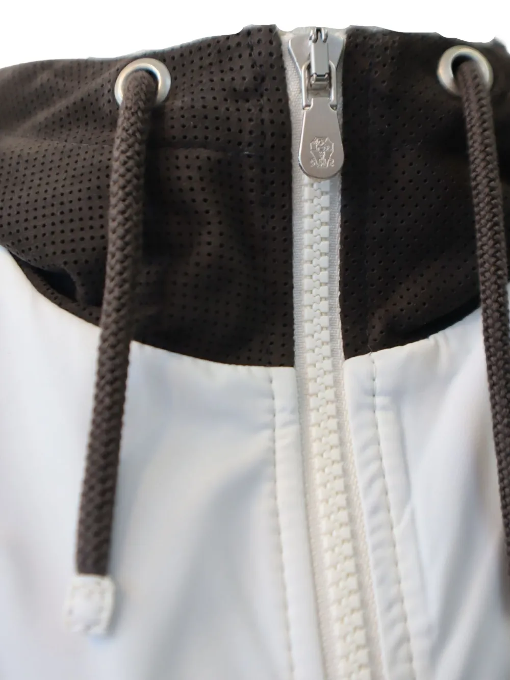 Brunello Cucinelli Leren spencer met capuchon Bruin