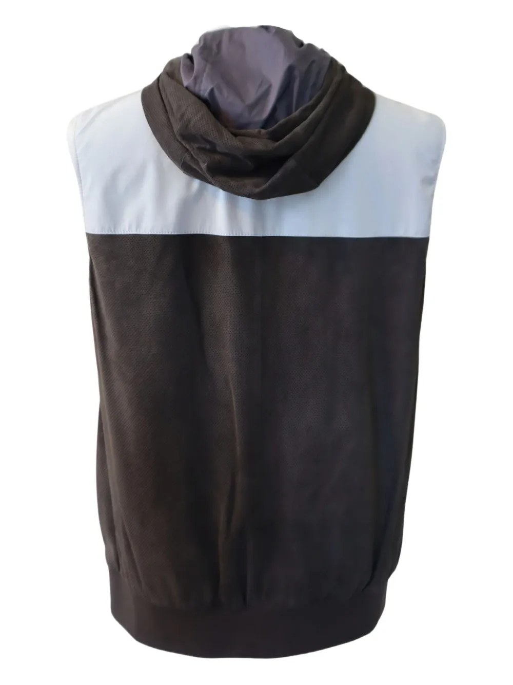 Brunello Cucinelli Leren spencer met capuchon Bruin