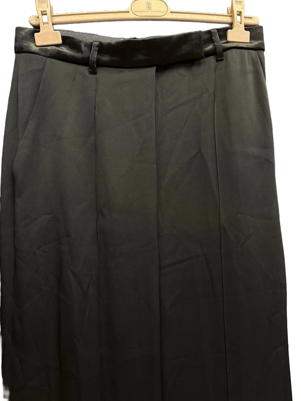 Brunello Cucinelli Midi-plooirok Zwart