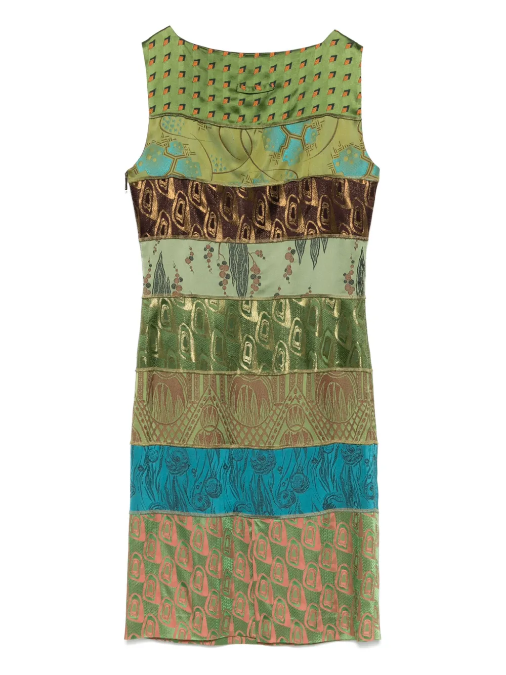 Jean Paul Gaultier Pre-Owned 2000s mini-jurk met vlakken - Groen