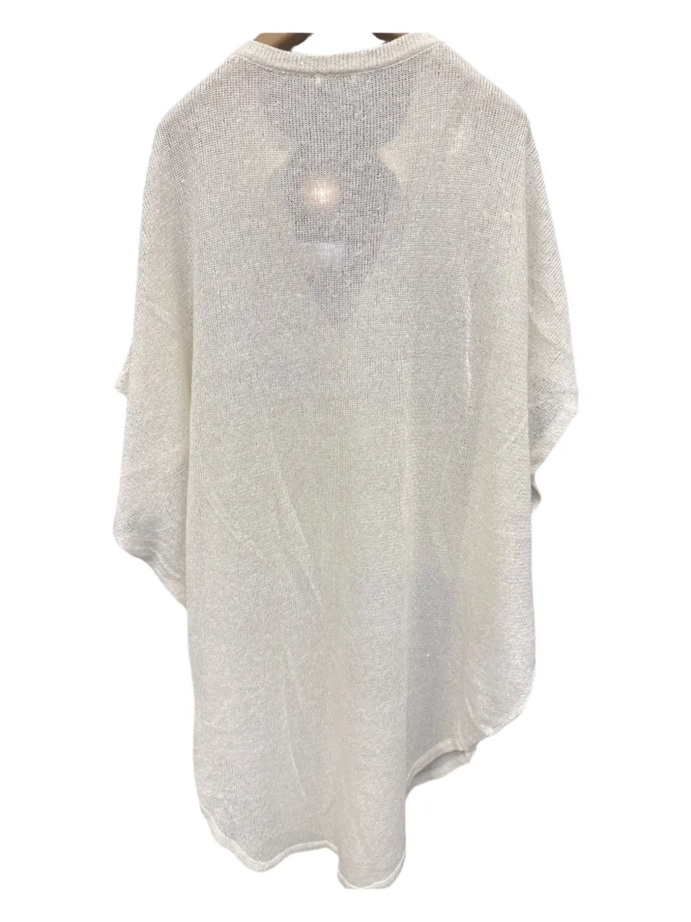 Brunello Cucinelli Gebreide poncho Wit