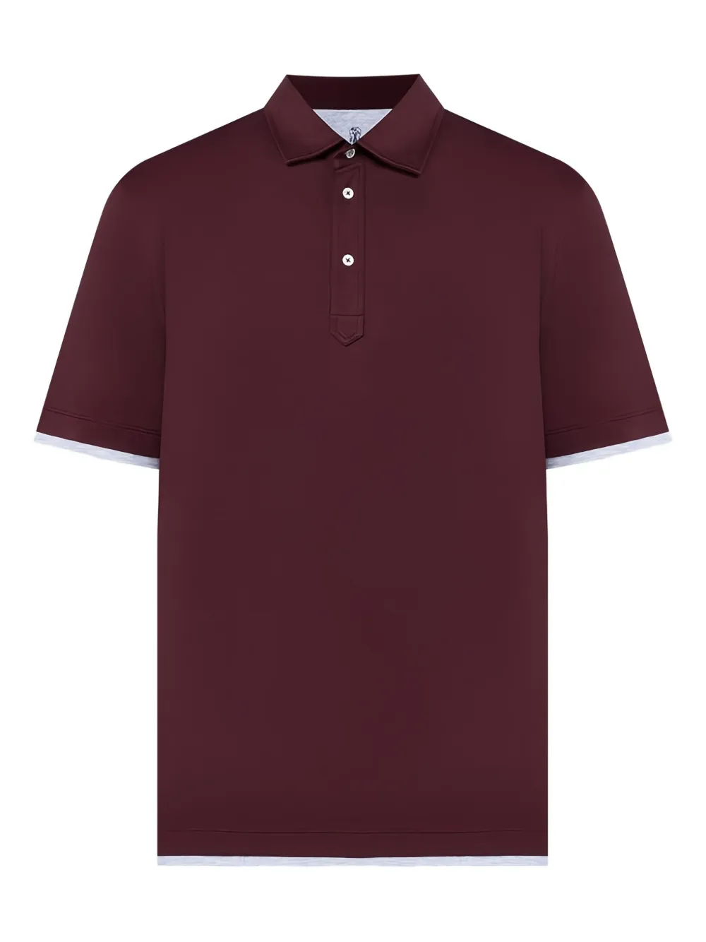 Brunello Cucinelli two-tone trim polo shirt Rood