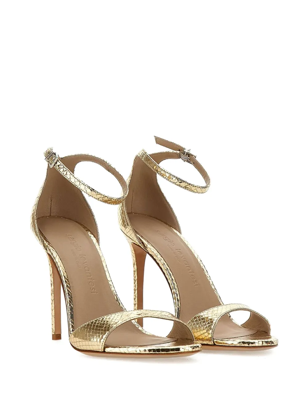 Sergio Levantesi 100mm Rave sandals Gold