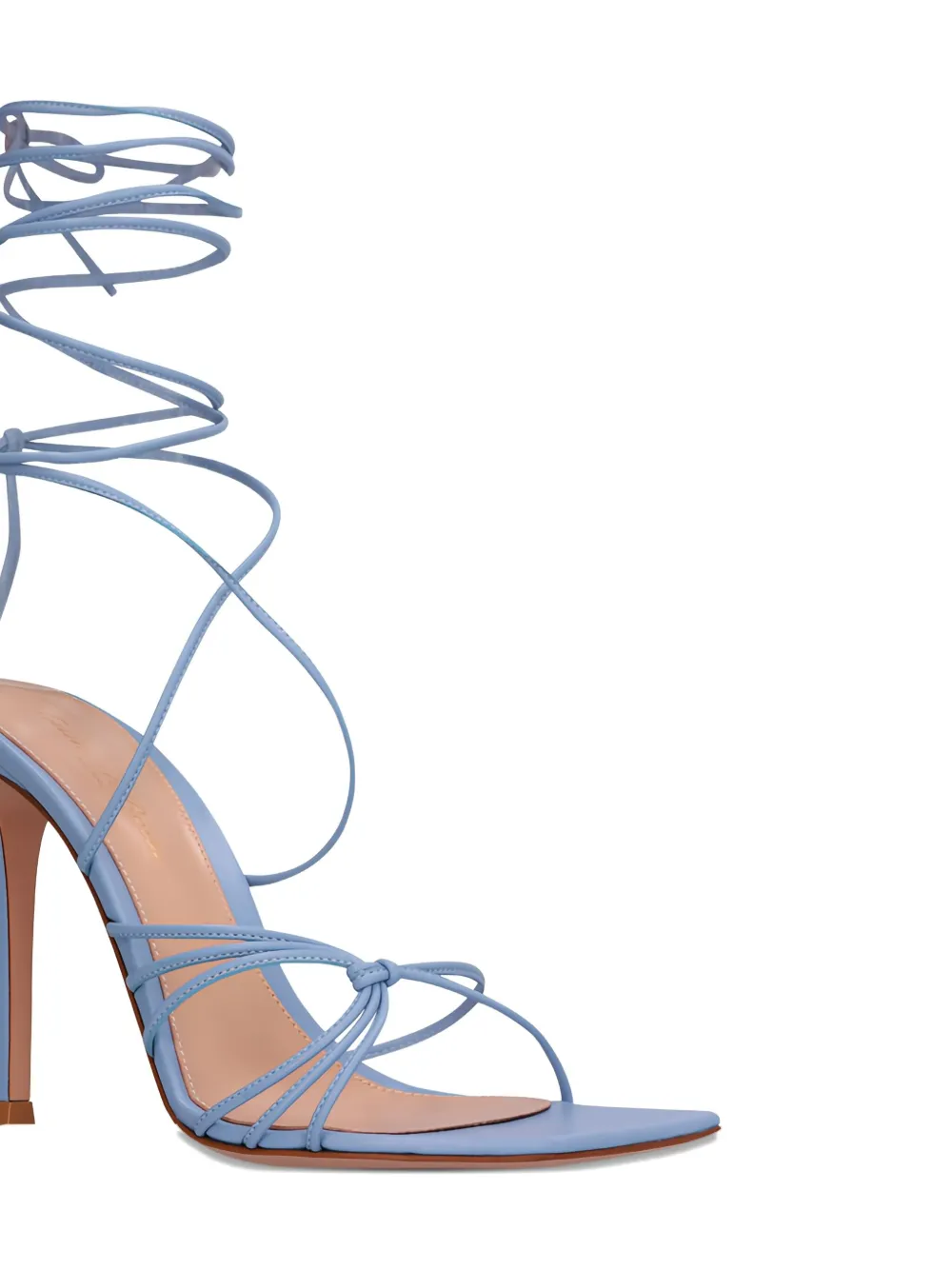 Gianvito Rossi 100mm Sylvie Tie-fastening Sandals In Blue