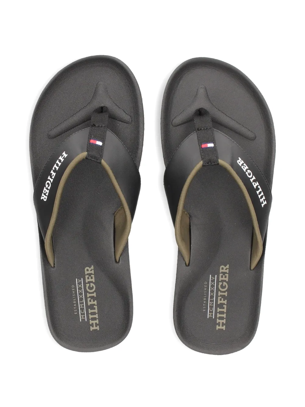 Tommy Hilfiger logo-strap flip flops Black