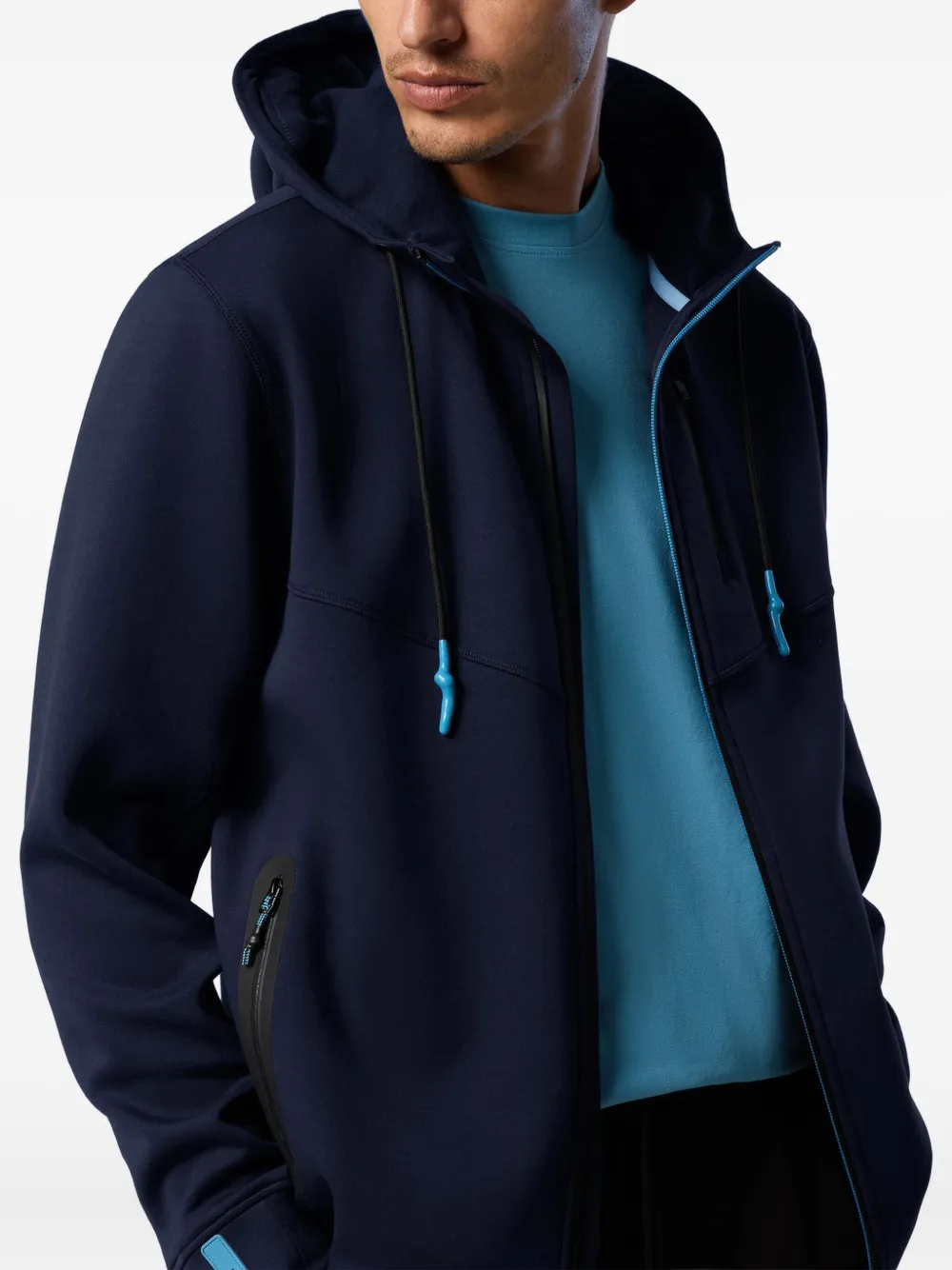 North Sails zip-fastening logo-patch sweatshirt Blauw